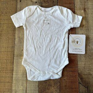 Burt's Bees Baby Size 0-3M 100% Organic Cotton Bodysuit in Classic White